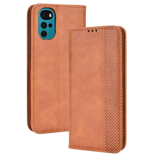 Bofink Vintage Motorola Moto G22 læderetui - Brun Brown