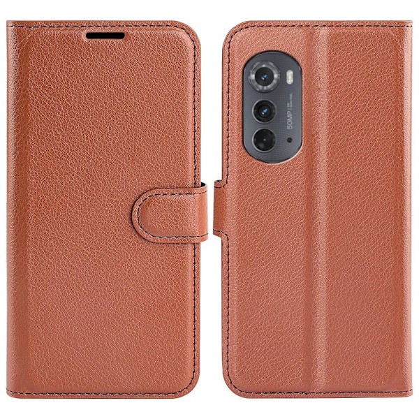 Klassisk Motorola Moto Edge 2022 Flip Etui - Brun Brown