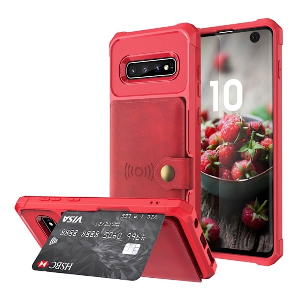 Samsung Galaxy S10 pung etui - Rød Red