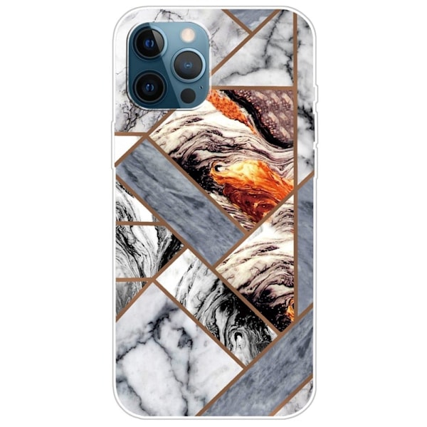 Marmordesign iPhone 14 Pro Max deksel - Fragment Av Marmorfliser Multicolor