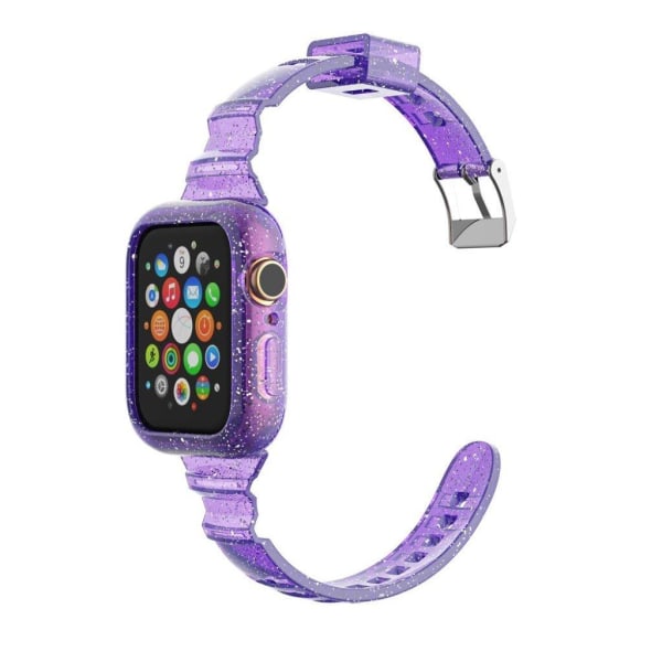 Glitter-teemainen kellonauha Apple Watch Series 6 / 5 40mm - Violetti Purple