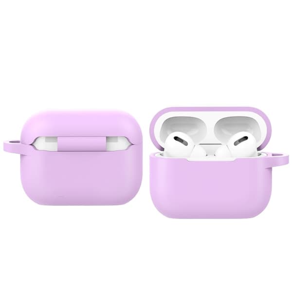 AirPods Pro 2 silikonetui med spenne - Lyselilla Purple