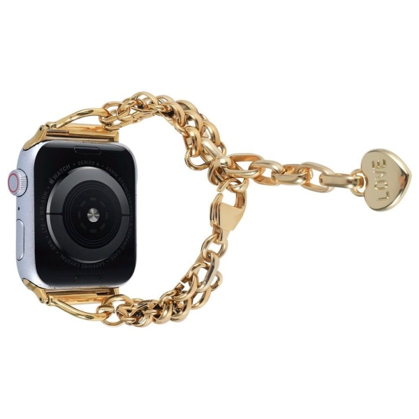 Apple Watch (45 mm) i rustfrit stål med hjertevedhæng - Guld Gold