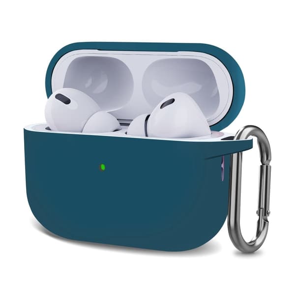 AirPods Pro 2 silikonfodral med spänne - Sjöblå Blå