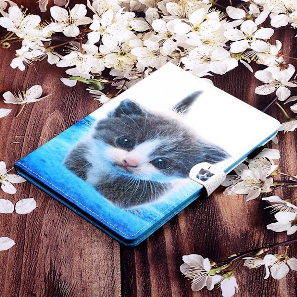 Samsung Galaxy Tab A 8.0 (2019) coolt mönstrat flipfodral i läder - Katt multifärg