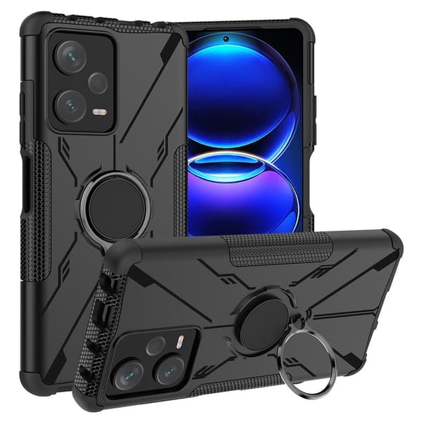 Kickstand-deksel med magnetisk ark for Xiaomi Redmi Note 12 Pro Plus - Svart Black