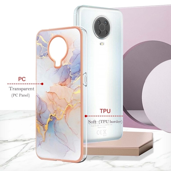 Marmormotiv Nokia G20 / Nokia G10 skal - Milky Way Marmor Vit multifärg