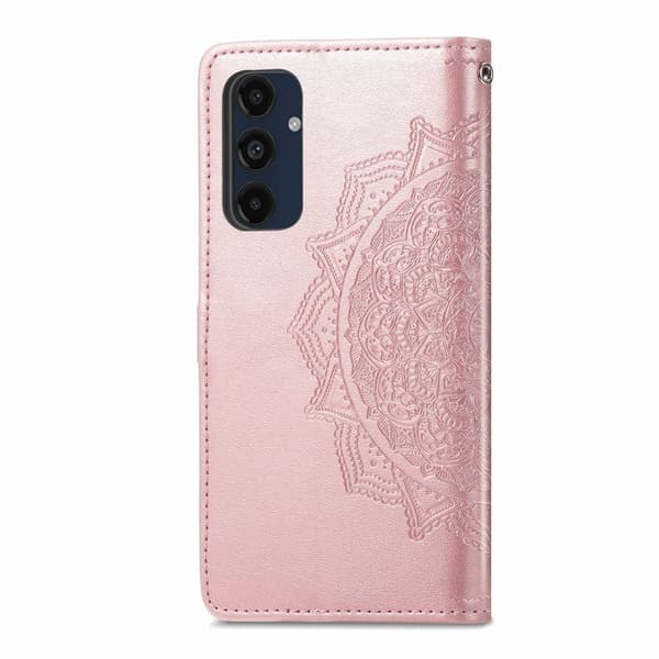 Mandala Samsung Galaxy A16 nahkakotelo - Ruusukulta Pink