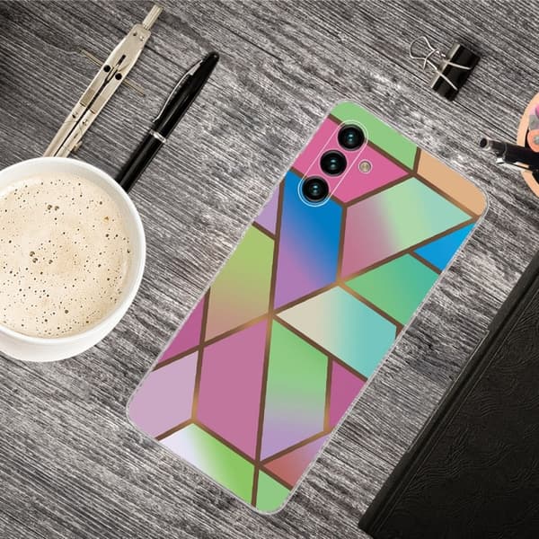 Marmormotiv Samsung Galaxy A13 5G skal - Rosa/Grön Och Blå Gradienter multifärg
