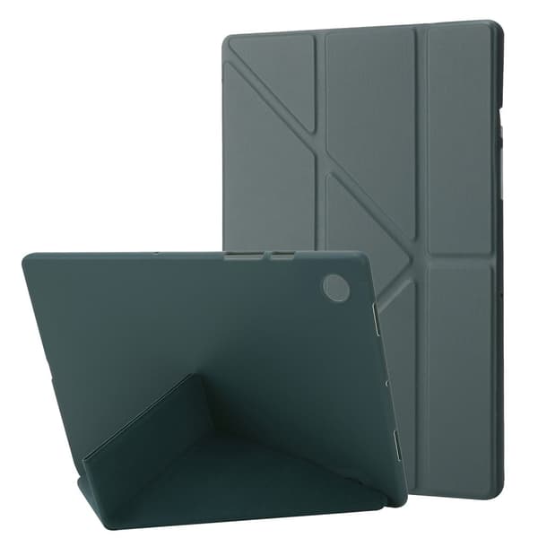 Samsung Galaxy Tab A8 10.5 (2021) silikoneetui i V-foldet stil - Sortliggrøn Green