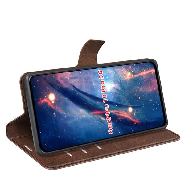 Læretui med Lommebok til OnePlus 10 Pro - Brun Brown