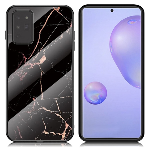 Fantasy Marble Samsung Galaxy Note 20 Cover - Sort / Guld Black