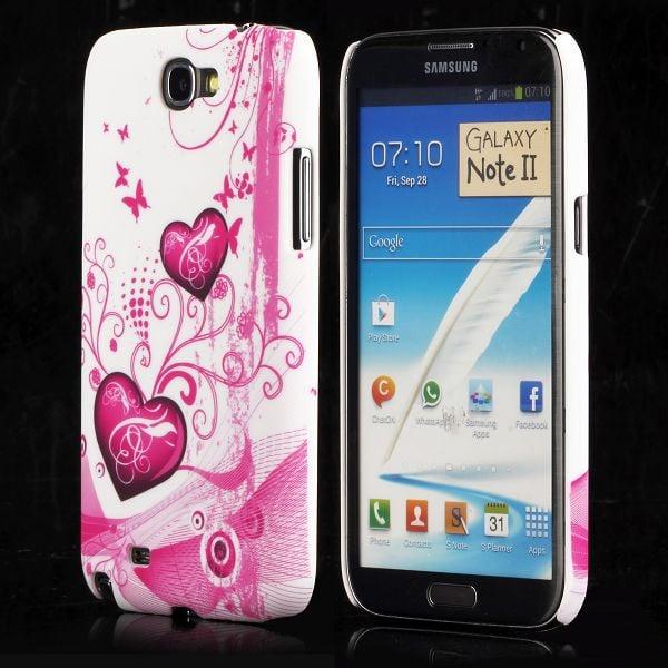 Valentine (Två Lila Hjärtan) Samsung Galaxy Note 2 Skal multifärg