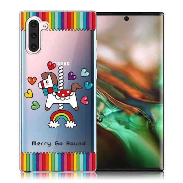 Deco Samsung Galaxy Note 10 skal - Enhörning Och Kärlekshjärtan multifärg