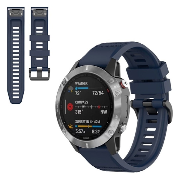 Garmin Fenix 6 stylish silicone watch band - Blue Blå