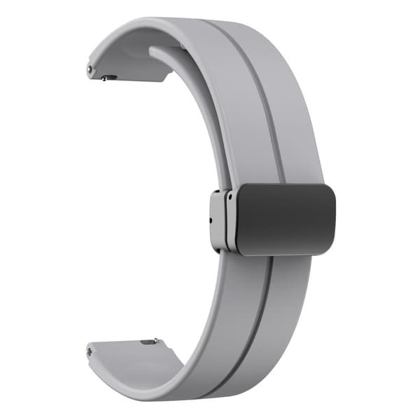 16mm silikonarmband med svart spänne för Keep / Huawei / Timex klocka - Ljusgrå Silvergrå