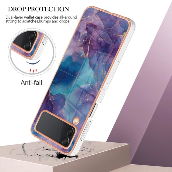 Marble Samsung Galaxy Z Flip4 Etui - Lilla Purple