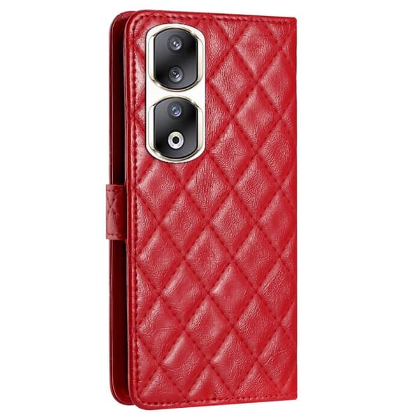 Funktionelt Honor 90 Pro rombe etui med pung - Rød Red