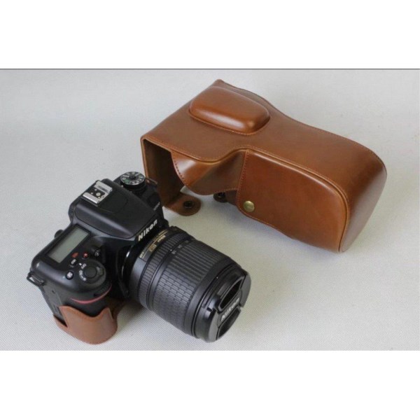 Nikon D7500 kamera beskyttelsesetui i kunstlæder med retro look Brown