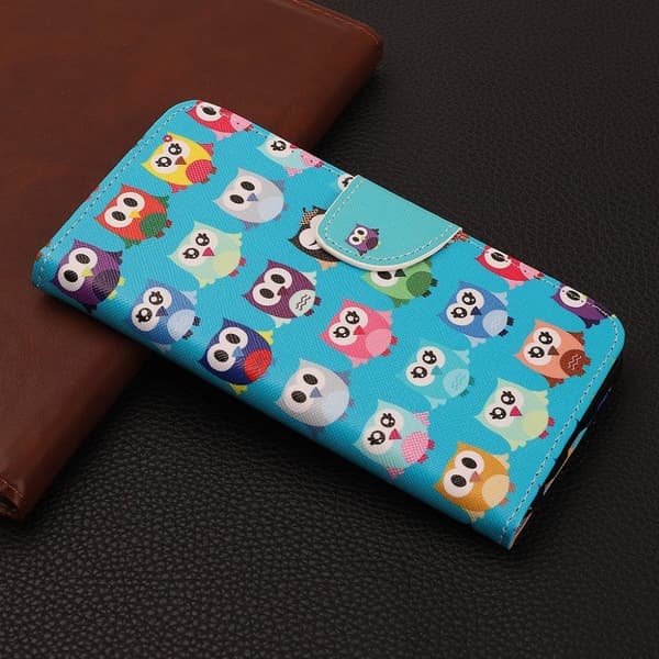 Wonderland iPhone 13 Pro flip-etui - Søte Ugler Multicolor