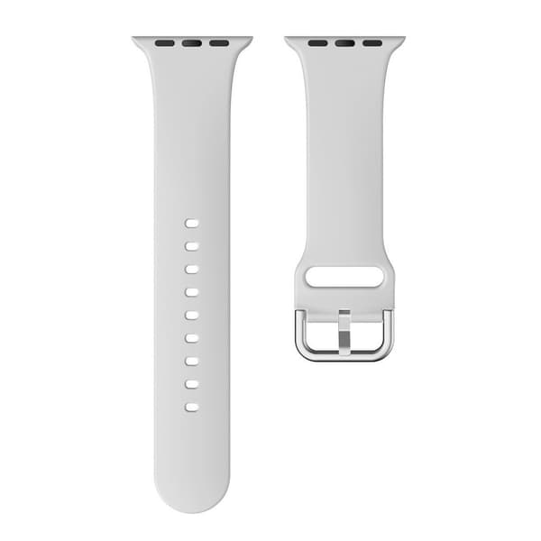 Apple Watch Series 5 40 mm klockarmband i silikon - Ljusgrå Silvergrå