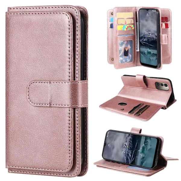 Nokia G11 / Nokia G21 fodral med 10 fickor - Rosa Rosa