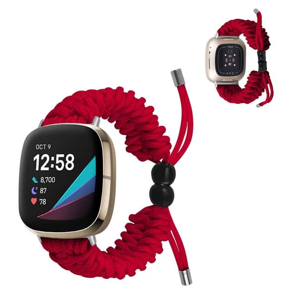 Fitbit Sense / Versa 3 flettet klokkerem - Rød Red