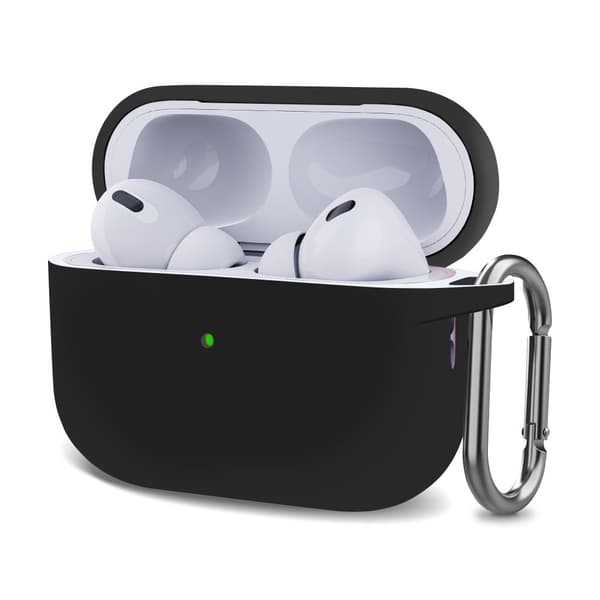 AirPods Pro 2 silikoneetui med spænde - Sort Black