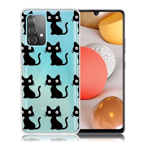 Deco Samsung Galaxy A52 5G Etui - Svart Katt Black