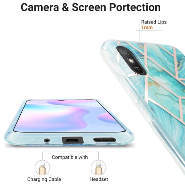 Marble Xiaomi Redmi 9A Etui - Grøn Green