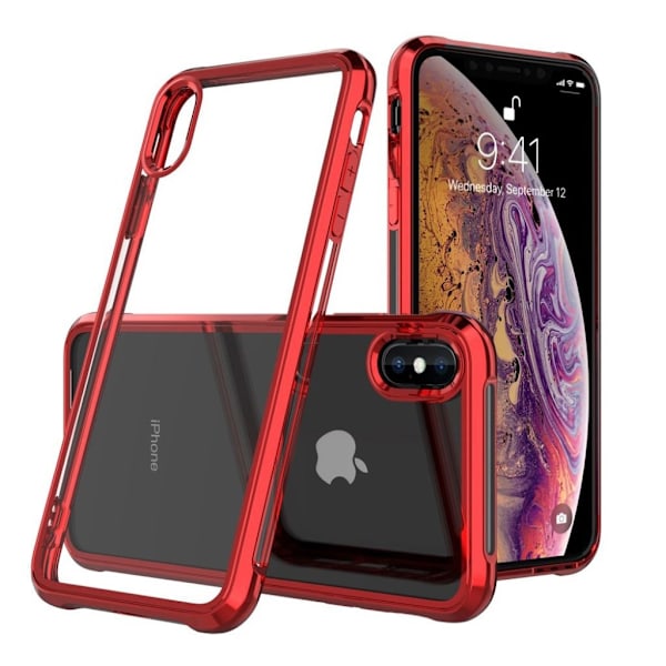 LEEU DESIGN iPhone Xs Max galvanoitu kotelo - Punainen Red