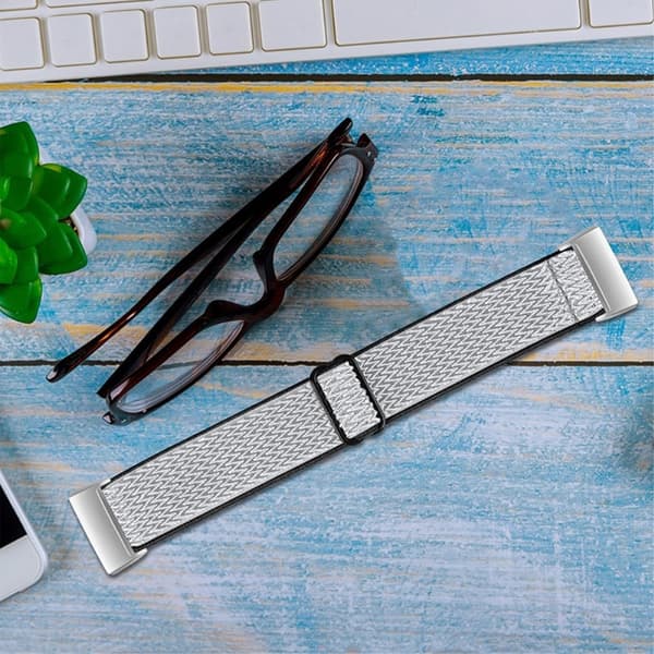 Fitbit Charge 3 nylon-urrem i sportsstil - Sort / Hvid White