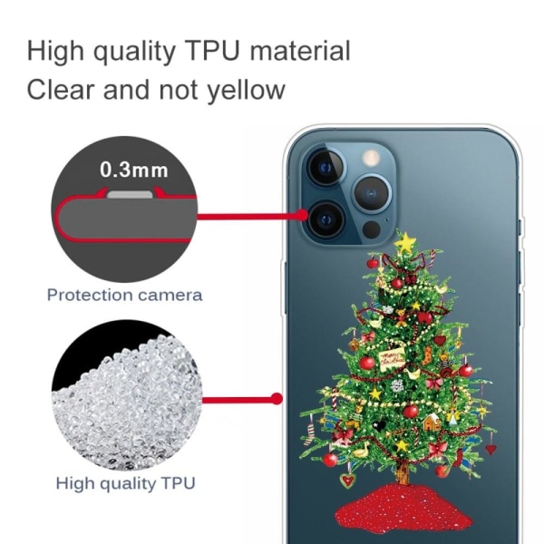 Julfodral till iPhone 14 Pro - Julgran Med Presenter Grön