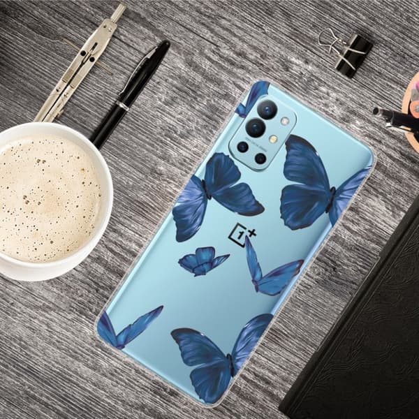 Deco OnePlus 9R Suojakotelo - Sininen Perhonen Blue