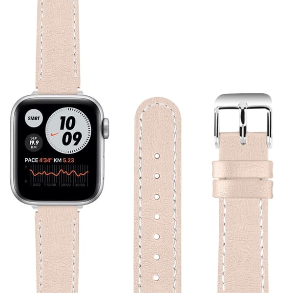 Apple Watch (41mm) elegant klockarmband i äkta läder - Aprikos Brun