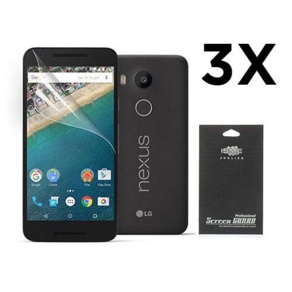 Skærmbeskyttelse til Google Nexus 5X. 3 stk. Transparent