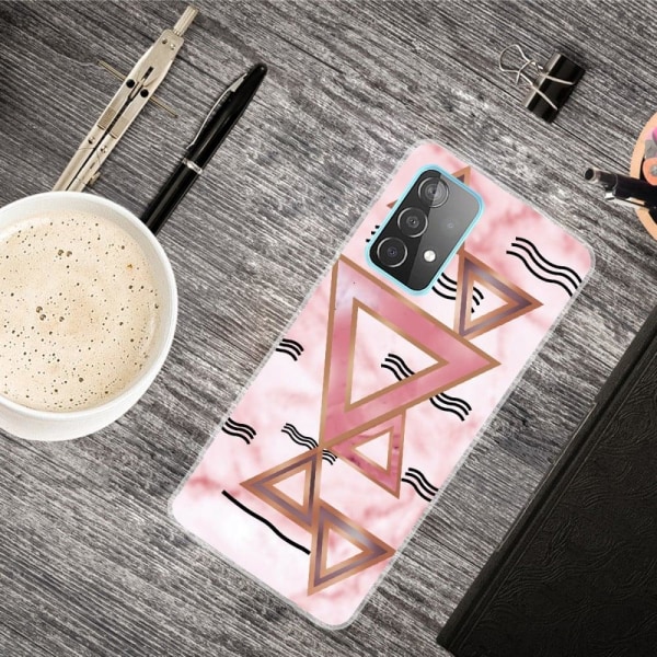 Marmormotiv Samsung Galaxy A53 5G skal - Rosa Färgade Trianglar Rosa