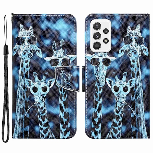 Wonderland Samsung Galaxy A52s 5G / A52 5g / A52 Läppäkotelo - Giraffe Blue
