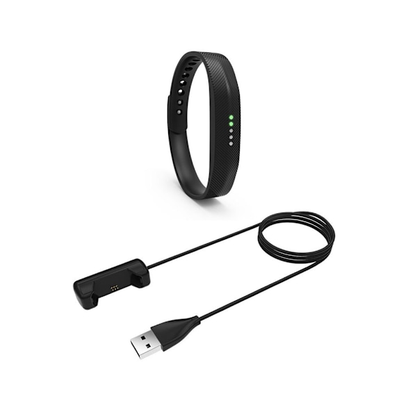 Fitbit Flex 2 lade kabel med 1m ledning - Sort Black