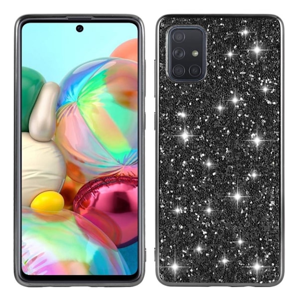Glitter Samsung Galaxy S10 Lite skal - Svart Svart