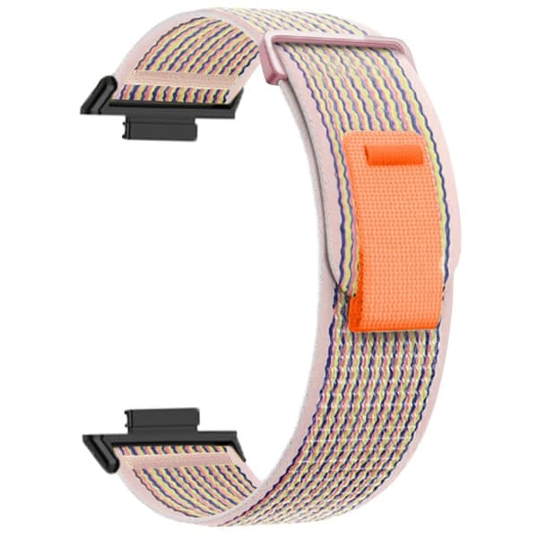 Huawei Watch Fit 3 Nylon Watch Band Adjustable Loop Fastener Strap - Pink Pink