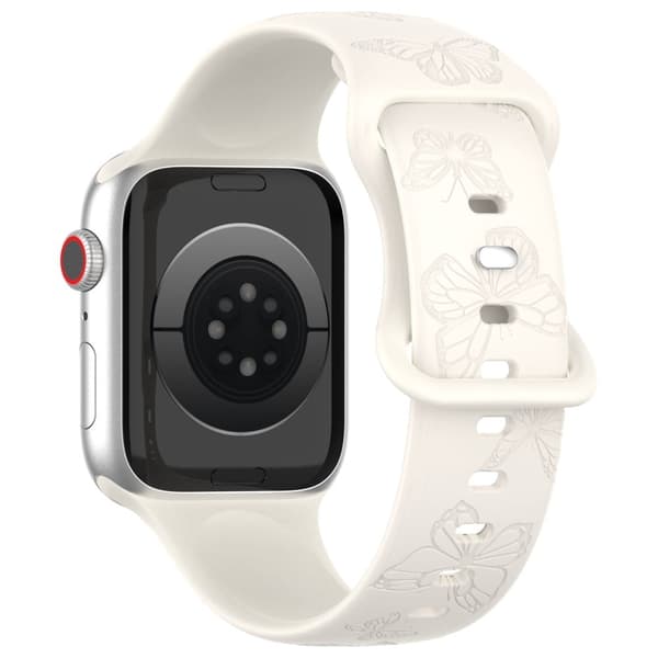 Apple Watch 49 mm / 45 mm / 44 mm / 42 mm silikonerem - Stjernelys White