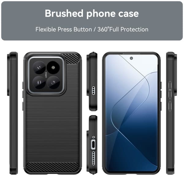 Carbon Flex Xiaomi 14 Pro deksel - Svart Black