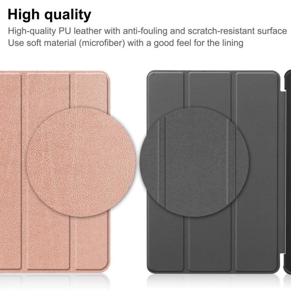 Tri-fold läderfodral för Nokia T21 - Roséguld Rosa
