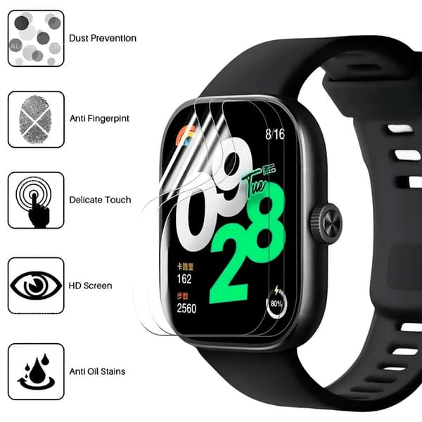 3-pak Xiaomi Redmi Watch 4 Fleksibel skærmbeskyttelse til ure Ridsefast HD Klar hydrogelfilm Transparent