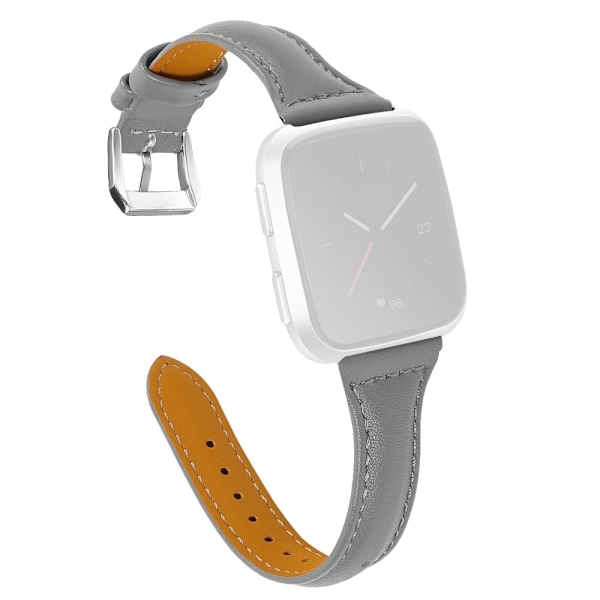 Fitbit Versa 2 / Versa Lite / Versa simple aito nahkakellon hihna - Harmaa Silver grey