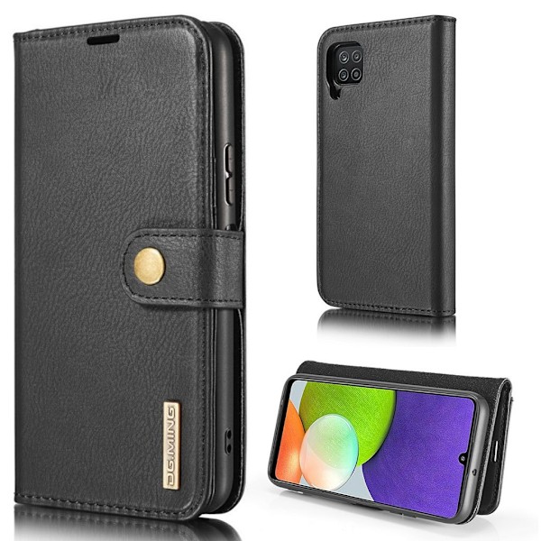 DG.MING Samsung Galaxy A22 4G 2-i-1 etui med pung - Sort Black