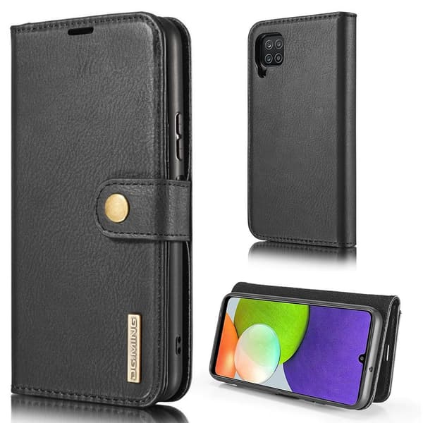 DG.MING Samsung Galaxy A22 4G 2-i-1 lommeboketui - Svart Black