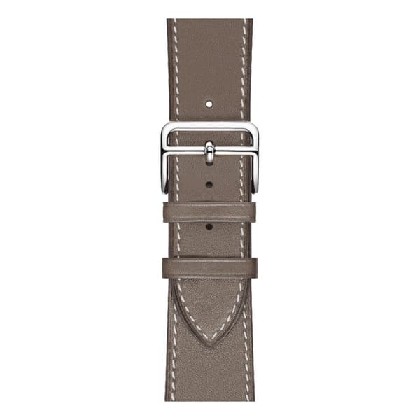 Apple Watch Series 4 40 mm klockarmband i äkta läder - Grå Silvergrå