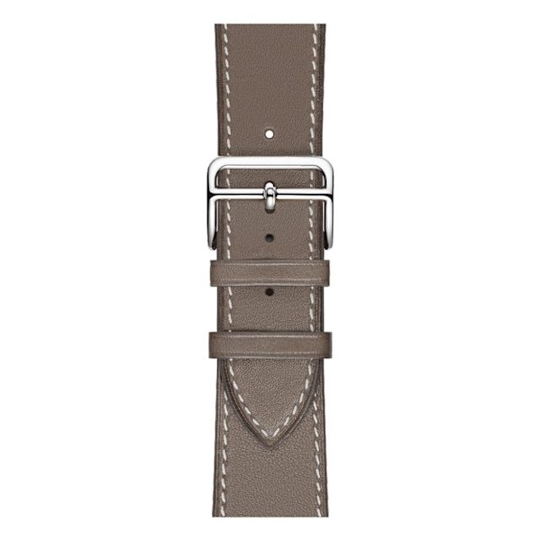 Apple Watch Series 4 40mm ægte læder Urrem - Grå Silver grey